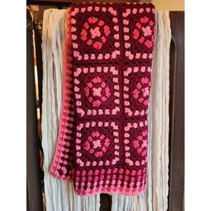 Vintage Granny Square Knit Blanket
